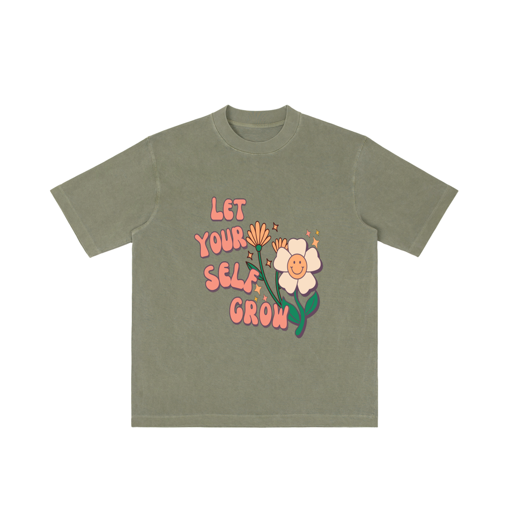 Let Yourself Grow Vintage Wash Drop Shoulder T-shirt